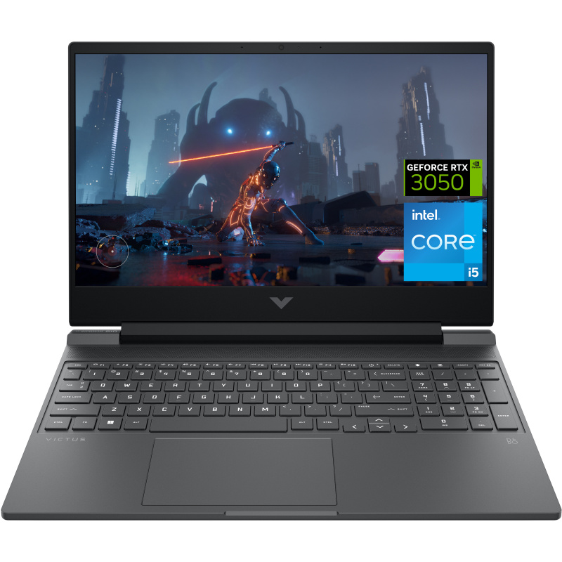 HP Victus Gaming Laptop 15-fa0026nf Intel® Core™ i5 i5-12450H Ordinateur portable 39,6 cm (15.6") Full HD 16 Go DDR4-SDRAM 512 Go SSD NVIDIA GeForce RTX 3050 Wi-Fi 6 (802.11ax) Windows 11 Home Noir