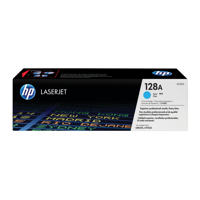 HP 128A toner LaserJet cyan authentique