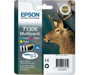 Epson Stag Multipack "Cerf" (T1306) - Encre DURABrite Ultra C, M, J (XL)