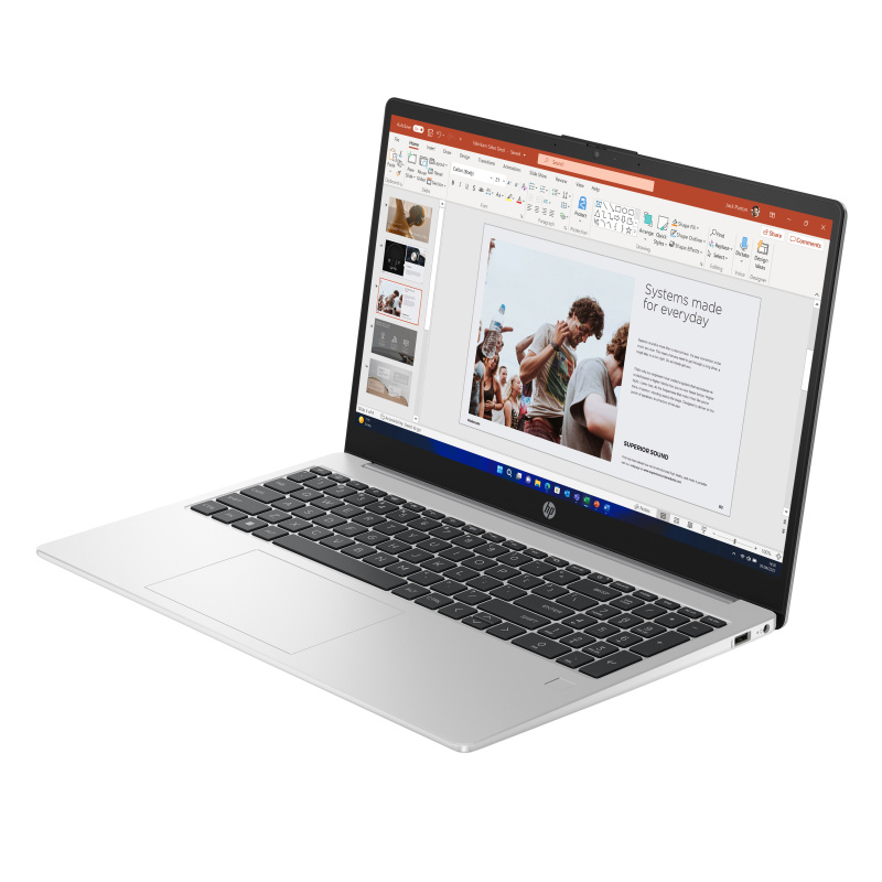 HP 255 G10 AMD Ryzen™ 5 7530U Ordinateur portable 39,6 cm (15.6") Full HD 16 Go DDR4-SDRAM 512 Go SSD Wi-Fi 6 (802.11ax) Windows 11 Pro Argent