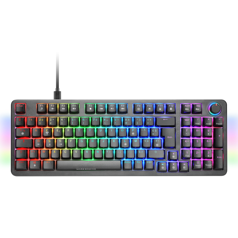 Mars Gaming MKPROYFR clavier USB AZERTY Français Noir