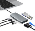 eSTUFF ES623009 hub & concentrateur USB 3.2 Gen 1 (3.1 Gen 1) Type-C 5000 Mbit/s Gris