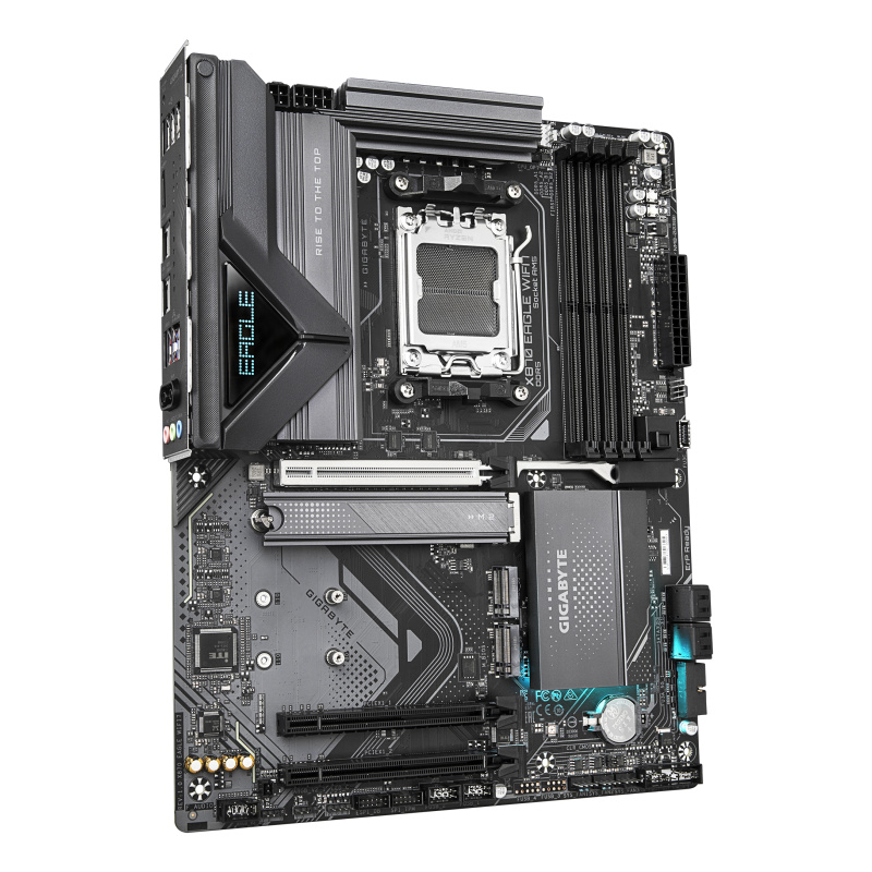 GIGABYTE X870 EAGLE WIFI7 Carte Mère - Prend en charge les processeurs AMD Ryzen 9000, 14+2+2 phases VRM, jusqu'à 8000MHz DDR5 (OC), 1xPCIe 5.0 + 2xPCIe 4.0, Wi-Fi 7, LAN 2,5GbE, USB 4