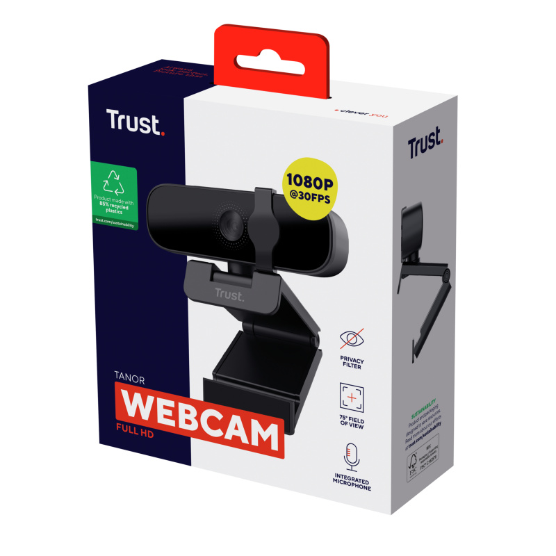 Trust Tanor webcam 1920 x 1080 pixels USB Noir