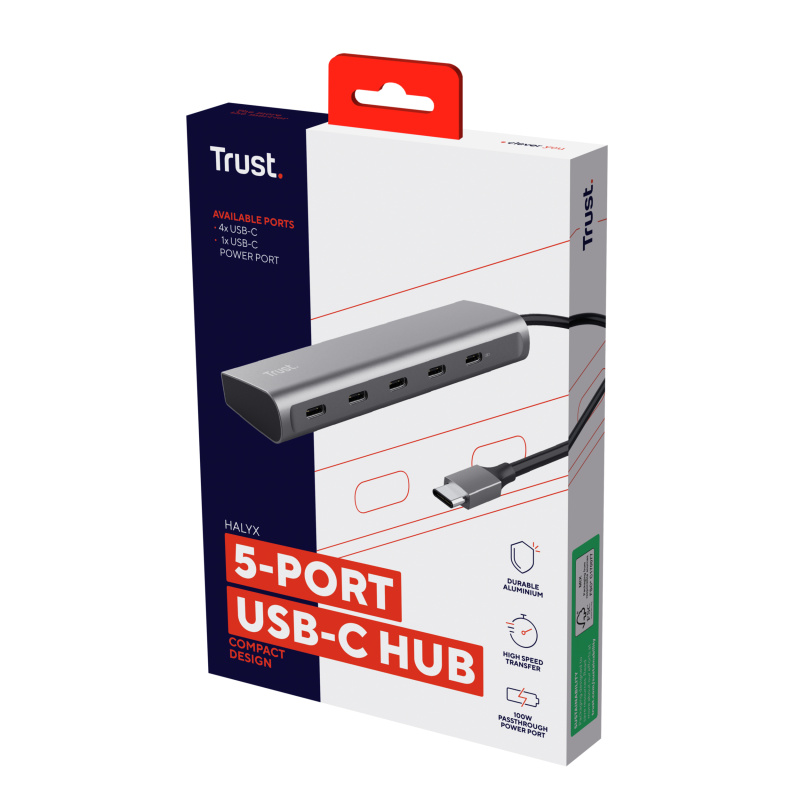 Trust Halyx USB 3.2 Gen 1 (3.1 Gen 1) Type-C Argent