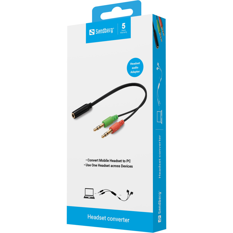 Sandberg Headset converter(mobile) > PC
