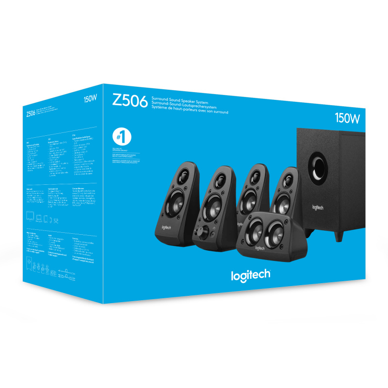 Logitech Surround Sound Speakers Z506 set d'enceintes 75 W PC Noir 5.1 canaux 48 W