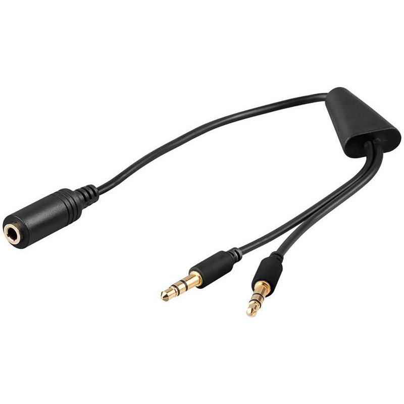 Microconnect AUDAL câble audio 0,4 m 2 x 3.5mm 3,5mm Noir