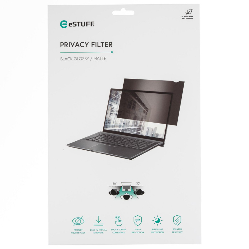 eSTUFF GLBB13287180 filtre anti-reflets pour écran et filtre de confidentialité 33,8 cm (13.3") Ordinateur portable Filtre de confidentialité sans bords pour ordinateur