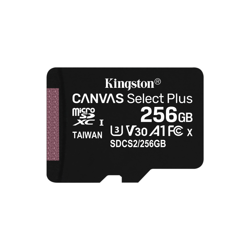 Kingston Technology Canvas Select Carte micSDXC Plus 100R A1 C10 de 256 Go + ADP