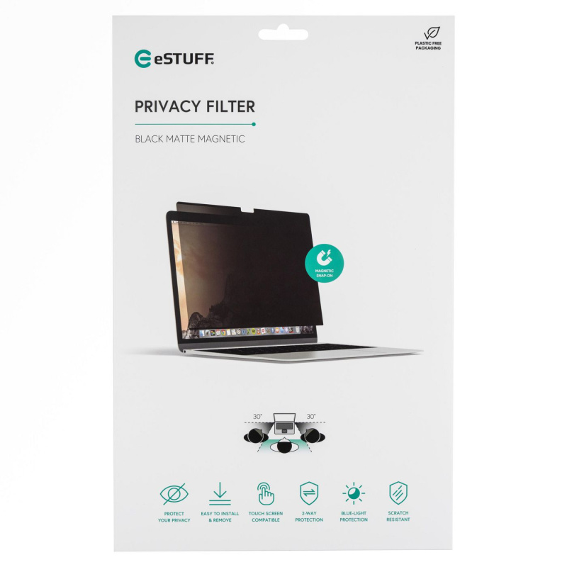 eSTUFF GLBMMB13-22 filtre anti-reflets pour écran et filtre de confidentialité 34,5 cm (13.6") Ordinateur portable Filtre de confidentialité sans bords pour ordinateur