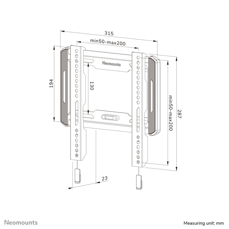 Neomounts WL30-550BL12 Support pour écran mural 24-65" - ultra-plat - installation facile