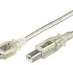 Microconnect USBAB2T câble USB USB 2.0 2 m USB A USB B Transparent