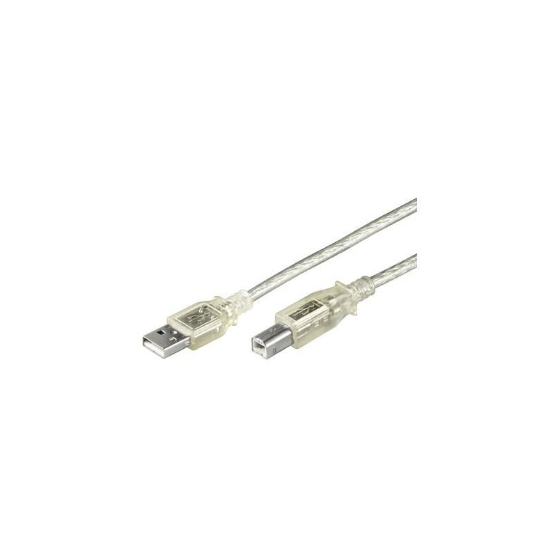 Microconnect USBAB2T câble USB USB 2.0 2 m USB A USB B Transparent