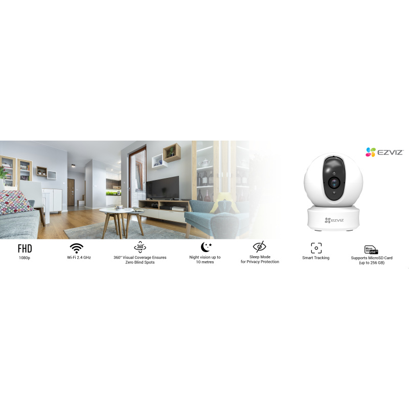 EZVIZ C6C FHD Dôme Caméra de sécurité IP Intérieure 1920 x 1080 pixels Au plafond/à poser