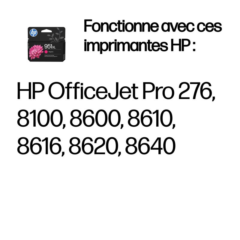 HP 951XL cartouche d'encre magenta grande capacité authentique