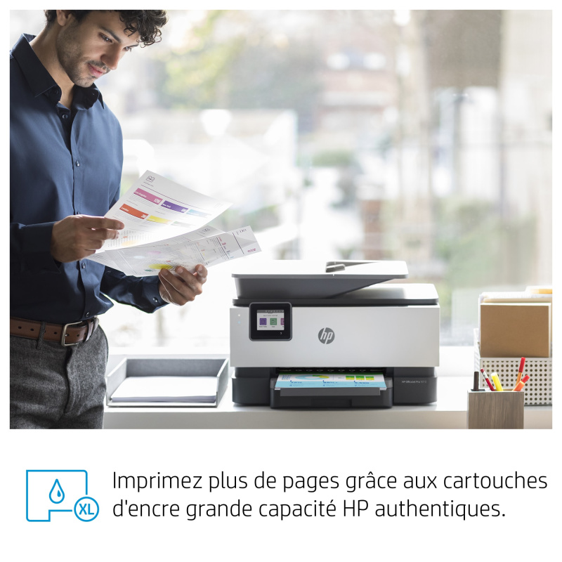HP OfficeJet Pro 9010 Sans fil All-in-One Couleur Imprimante, Impression recto-verso; copieur, scanner