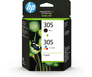 HP Pack de 2 cartouches d'encre authentiques 305 3 couleurs / noir