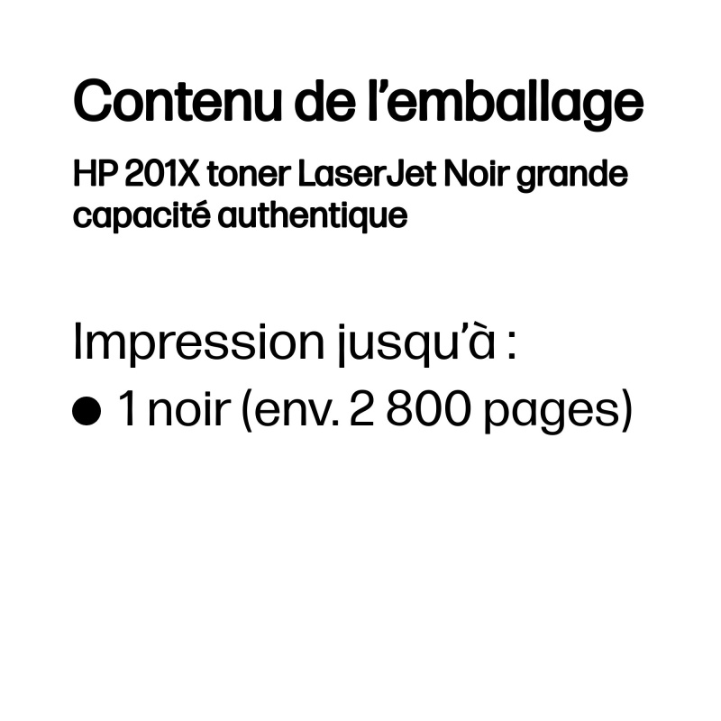 HP 201X toner LaserJet Noir grande capacité authentique