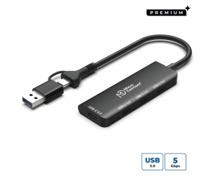 Microconnect UC0070-5G-USB-C-4IN1-C hub & concentrateur USB 3.2 Gen 1 (3.1 Gen 1) Type-C 5000 Mbit/s Argent