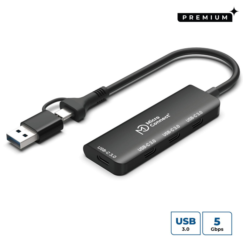 Microconnect UC0070-5G-USB-C-4IN1-C hub & concentrateur USB 3.2 Gen 1 (3.1 Gen 1) Type-C 5000 Mbit/s Argent