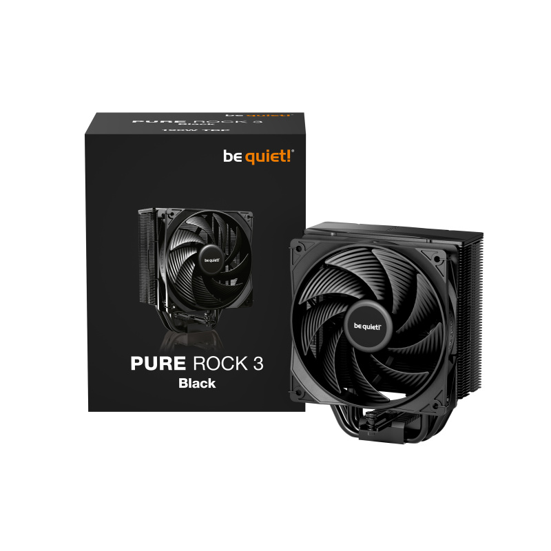 be quiet! PURE ROCK 3 Black | Ventirad mono tour, socket Intel et AMD