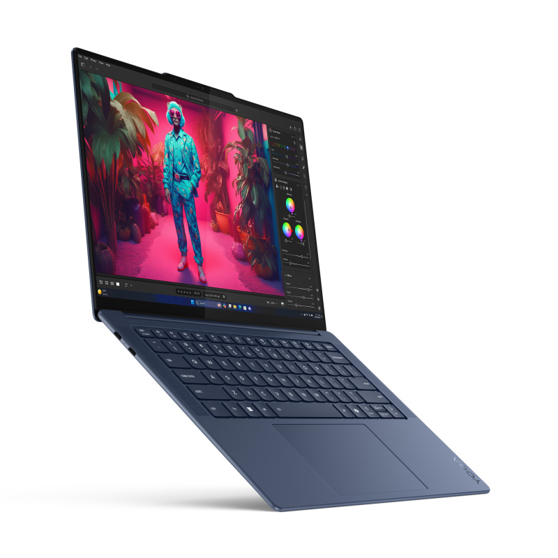 Lenovo Yoga Slim 7 14Q8X9 Copilot+ PC Qualcomm Snapdragon X1E-78-100 Ordinateur portable 36,8 cm (14.5") Écran tactile 3K 16 Go LPDDR5x-SDRAM 512 Go SSD Wi-Fi 7 (802.11be) Windows 11 Home Français Bleu