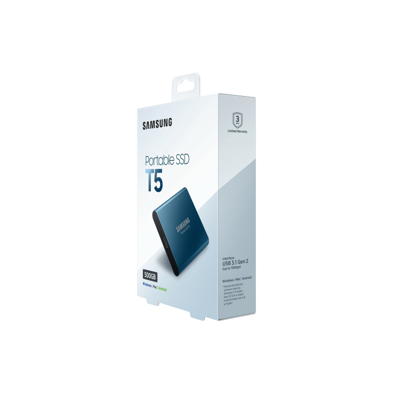 Samsung T5 500 Go USB Type-A 3.2 Gen 2 (3.1 Gen 2) Bleu