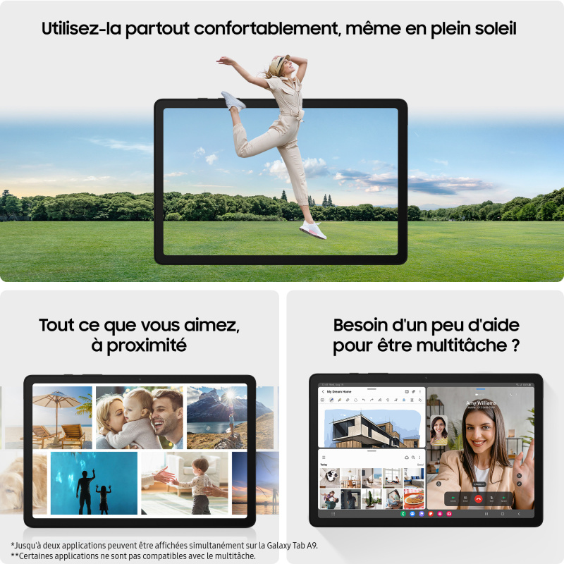 Samsung Galaxy Tab A9 4G Mediatek LTE-TDD & LTE-FDD 64 Go 22,1 cm (8.7") 4 Go Wi-Fi 5 (802.11ac) Graphite
