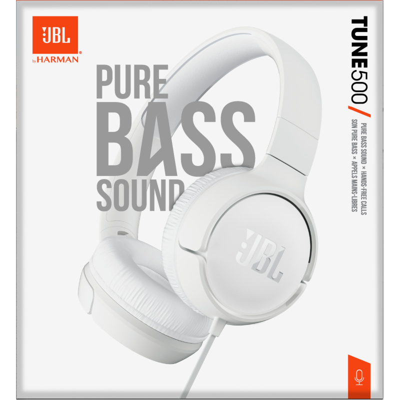 JBL Tune 500 Écouteurs Avec fil Arceau Musique Blanc