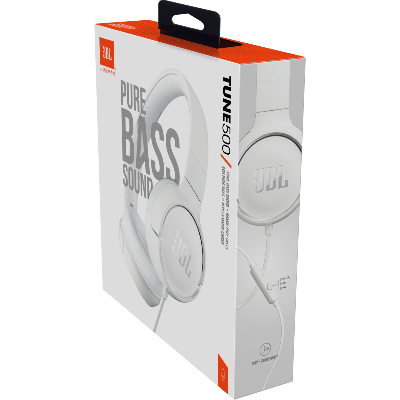 JBL Tune 500 Écouteurs Avec fil Arceau Musique Blanc