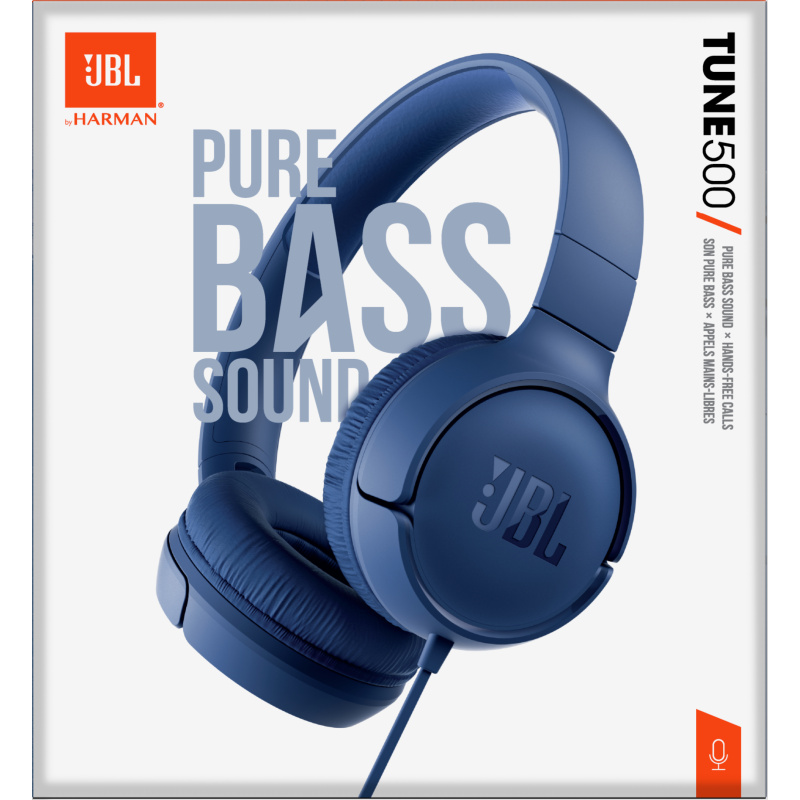 JBL Tune 500 Casque Avec fil Arceau Appels/Musique Bleu