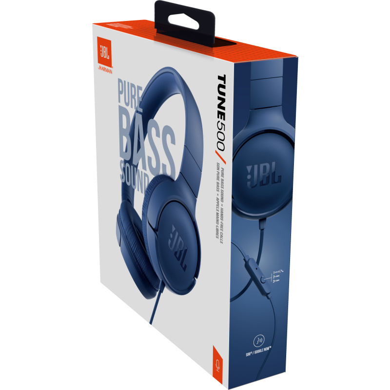 JBL Tune 500 Casque Avec fil Arceau Appels/Musique Bleu