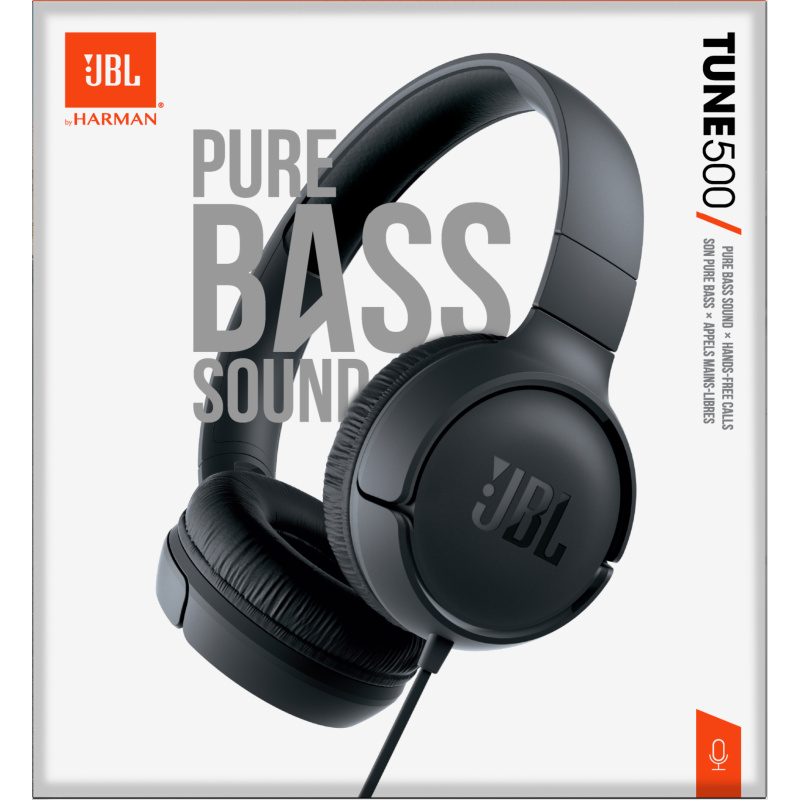 JBL Tune 500 Casque Avec fil Arceau Appels/Musique Noir