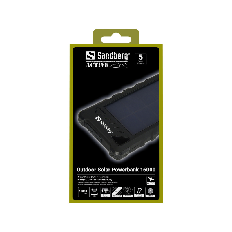 Sandberg Outdoor Solar Powerbank 16000