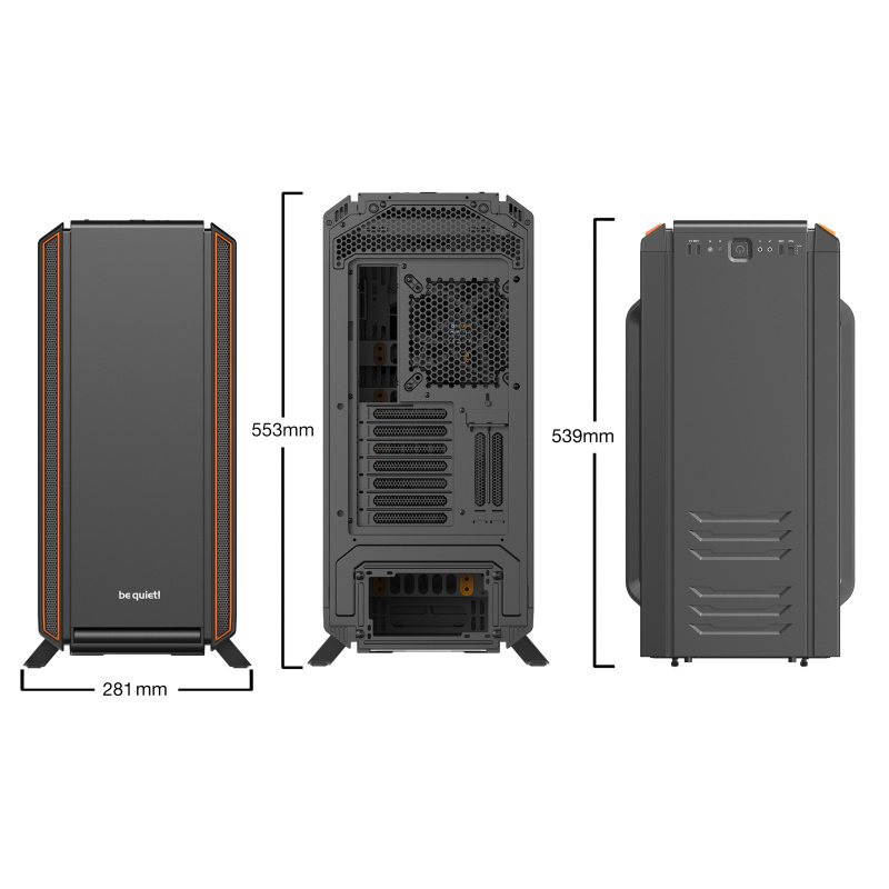 be quiet! Silent Base 801 Midi Tower Noir, Orange