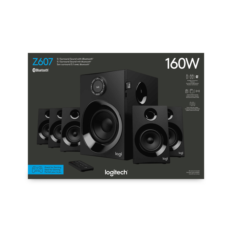 Logitech Z607 5.1 Surround Sound Speaker System Un son puissant avec Bluetooth