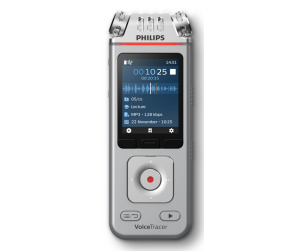 Philips DVT4115 Digital Voice Tracer Carte flash Chrome, Argent