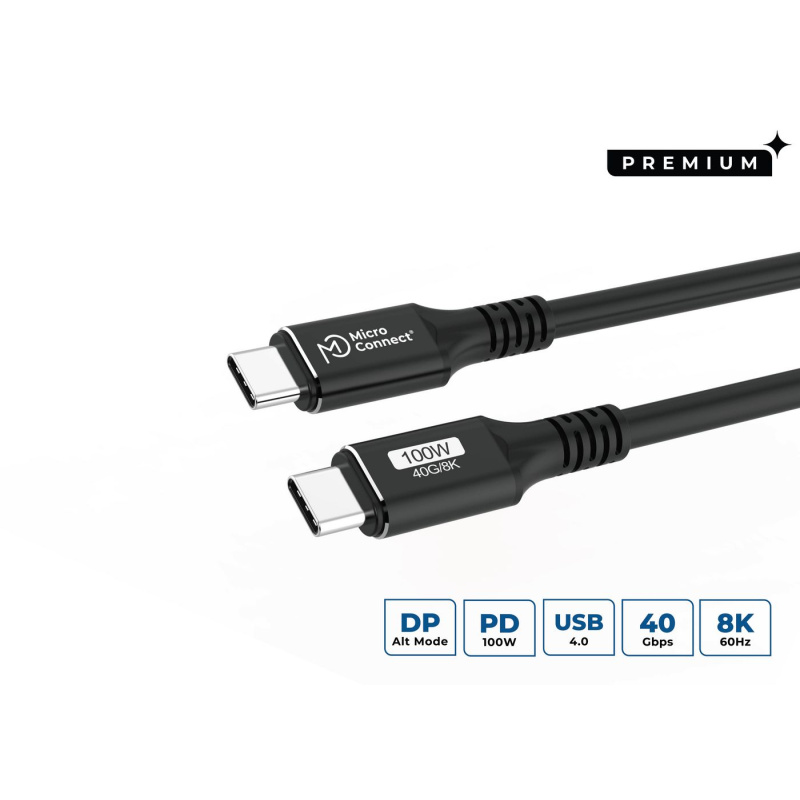 Microconnect USB4CC1 câble USB USB4 Gen 3x2 1,2 m USB C Noir