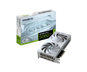 GIGABYTE GeForce RTX 5060 Ti EAGLE OC ICE 16G Carte Graphique – 16 Go GDDR7, 128 bits, PCI-E 5.0, 2617 MHz Fréquence du processeur, 3 x DisplayPort, 1 x HDMI, GV-N506TEAGLEOC ICE-16GD