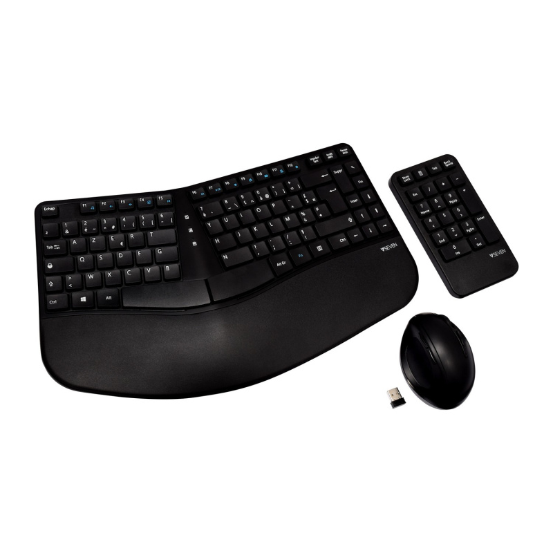 V7 Ensemble pavé numérique, souris et clavier sans fil ergonomiques