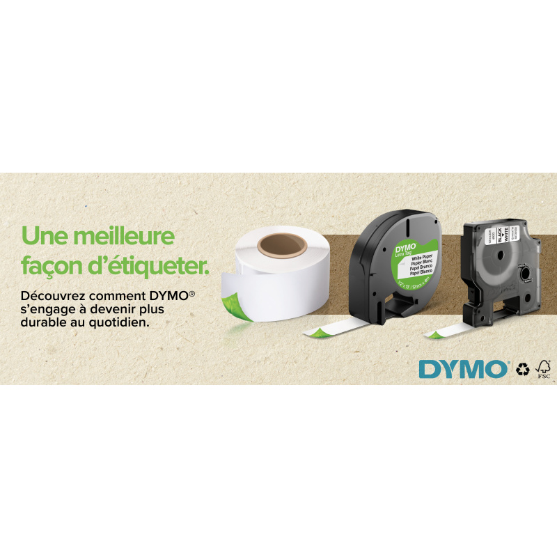 DYMO D1 - Standard Étiquettes - Noir sur blanc - 9mm x 7m