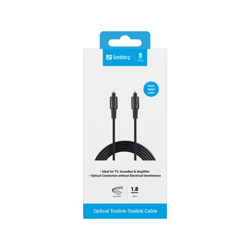 Sandberg Optical Toslink-Toslink, 1.8m