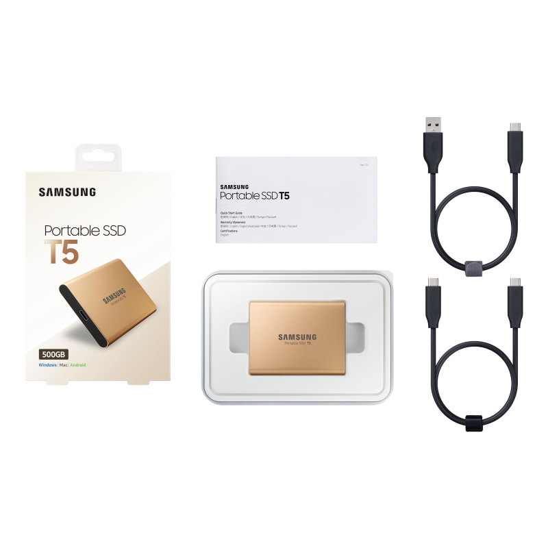 Samsung T5 500 Go USB Type-C 3.2 Gen 2 (3.1 Gen 2) Or
