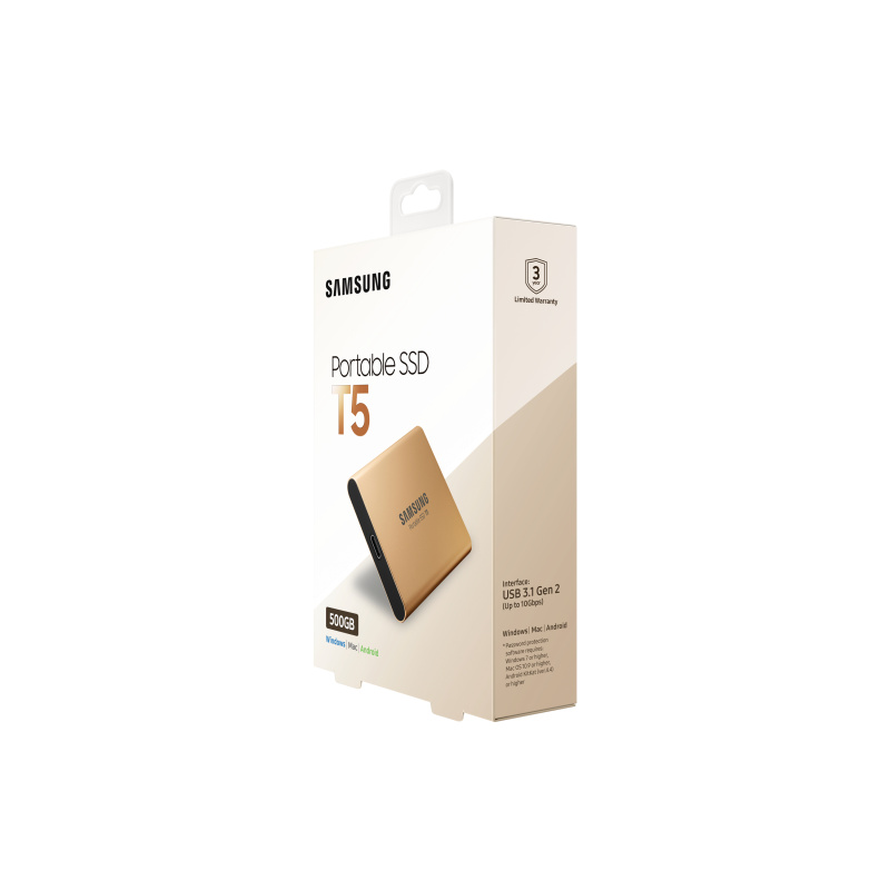 Samsung T5 500 Go USB Type-C 3.2 Gen 2 (3.1 Gen 2) Or