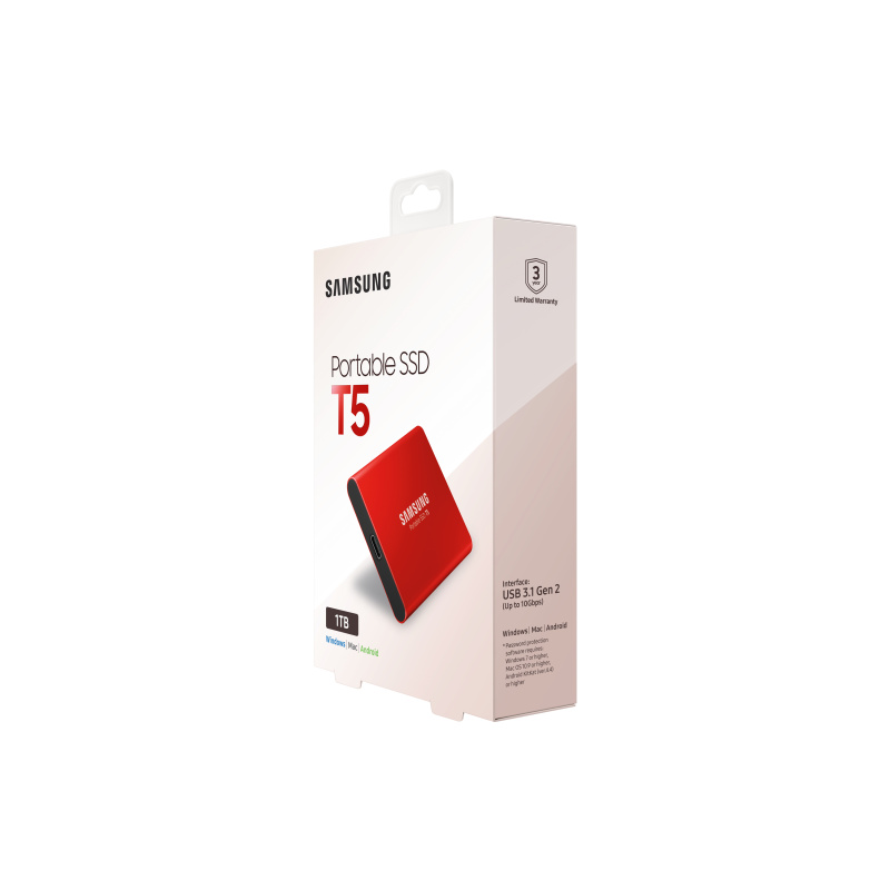 Samsung T5 1 To USB Type-C 3.2 Gen 2 (3.1 Gen 2) Rouge