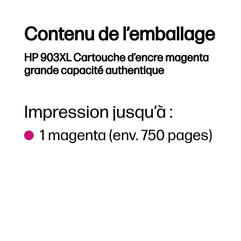 HP 903XL Cartouche d’encre magenta grande capacité authentique