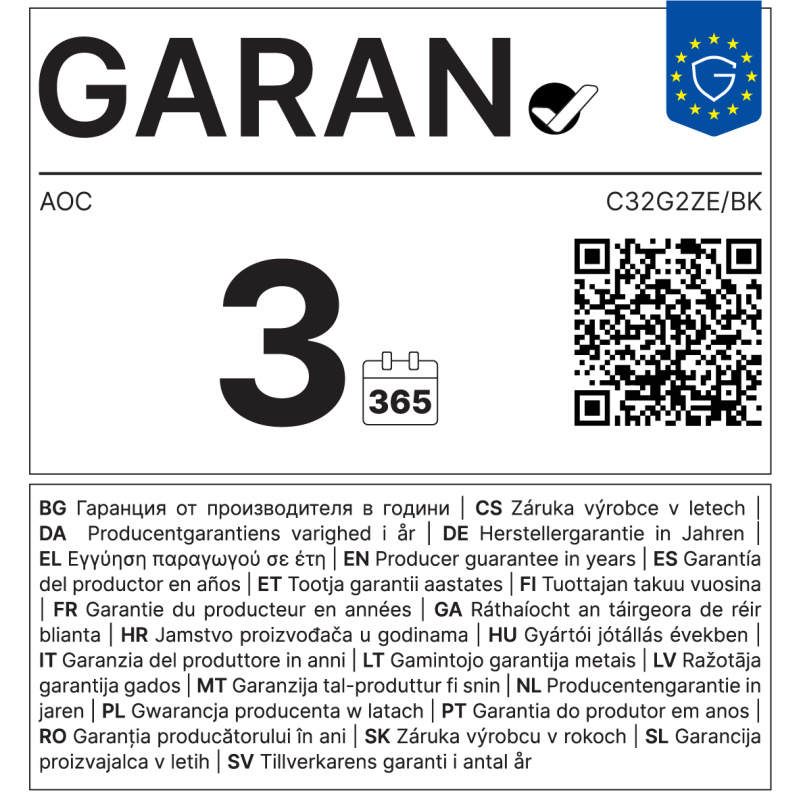 AOC G2 C32G2ZE/BK écran plat de PC 80 cm (31.5") 1920 x 1080 pixels Full HD LED Noir, Rouge