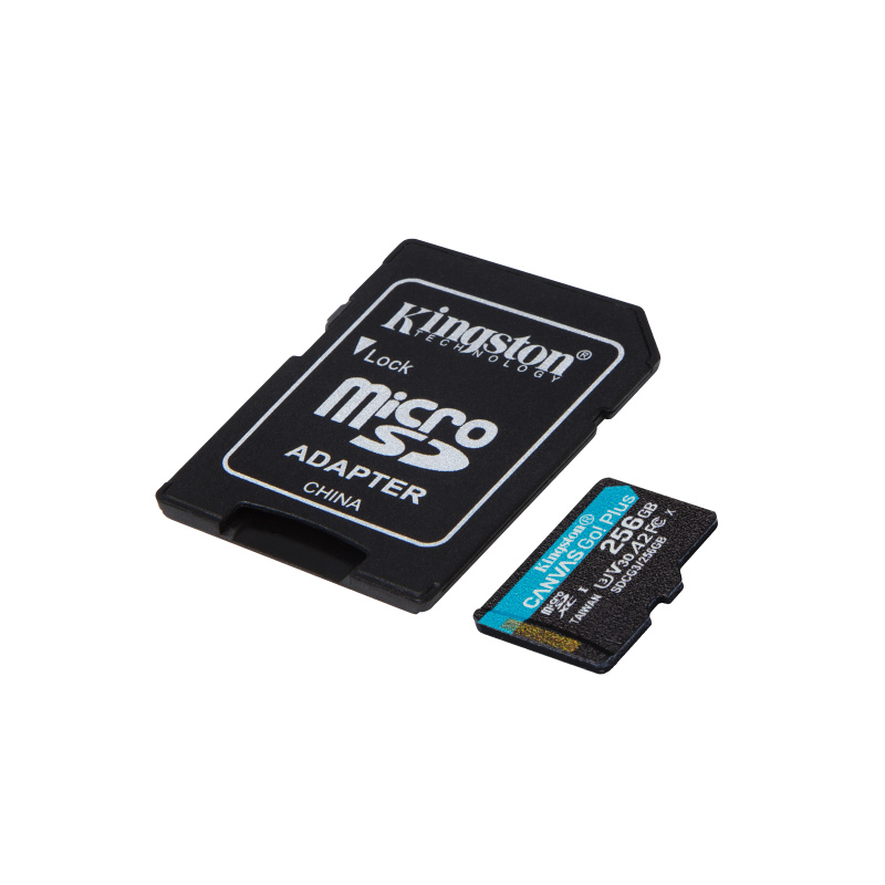 Kingston Technology Canvas Go! Plus Carte microSDXC Canvas Go Plus 170R A2 U3 V30 de 256 Go + ADP