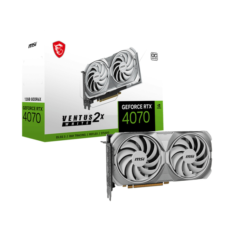 MSI VENTUS GeForce RTX 4070 2X WHITE 12G OC NVIDIA 12 Go GDDR6X